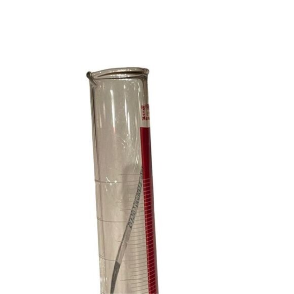 PYREX CORNING 100ml GRADUATED CYLINDER BEAKER 3042 USA RED HEX BASE GLASS VTG - Picture 13 of 15